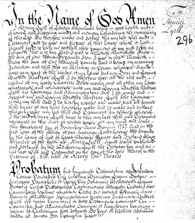 will of henry leyel